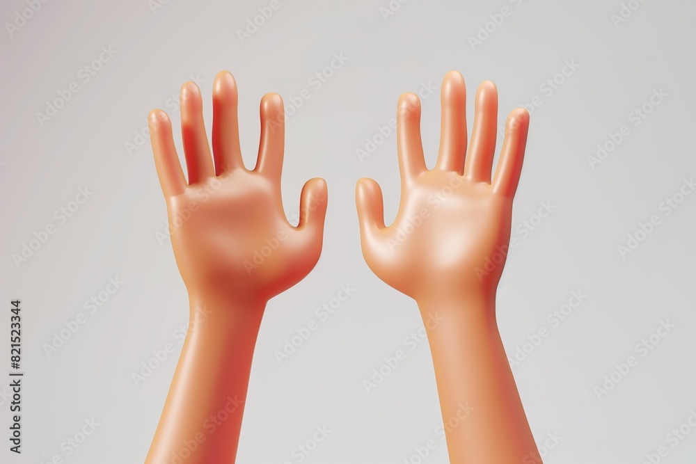 Two hands with fingers spread wide apart generated by AI Two hands with fingers spread wide apart generated by AI