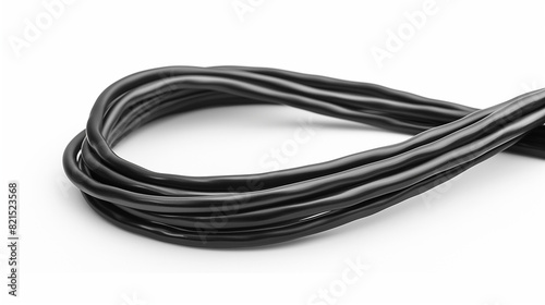 black cable isolated on white