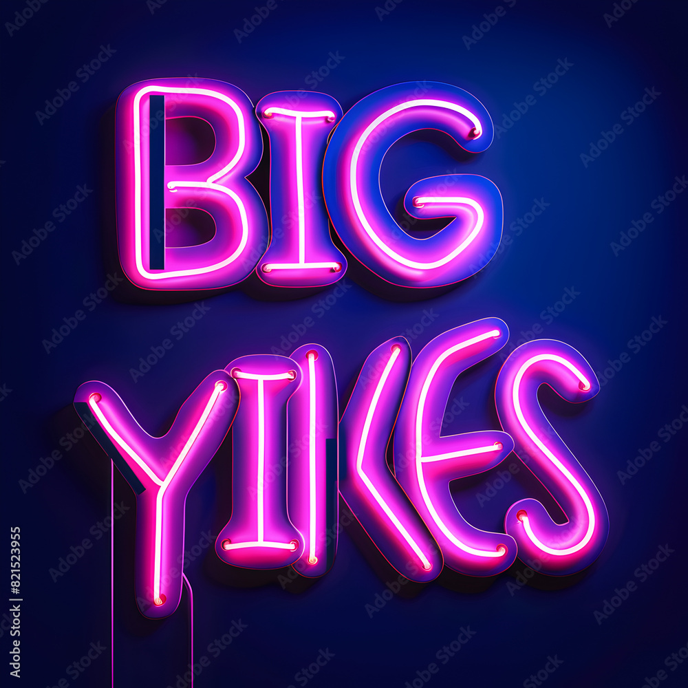 Big yikes is a neon sign that is pink and purple Big yikes is a neon sign that is pink and purple