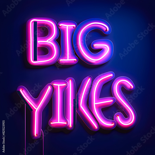 Big yikes is a neon sign that is pink and purple photo