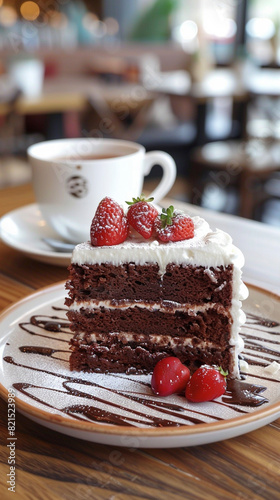 Instagram Story of tasty chocolate cake on a plate  dessert  food photography