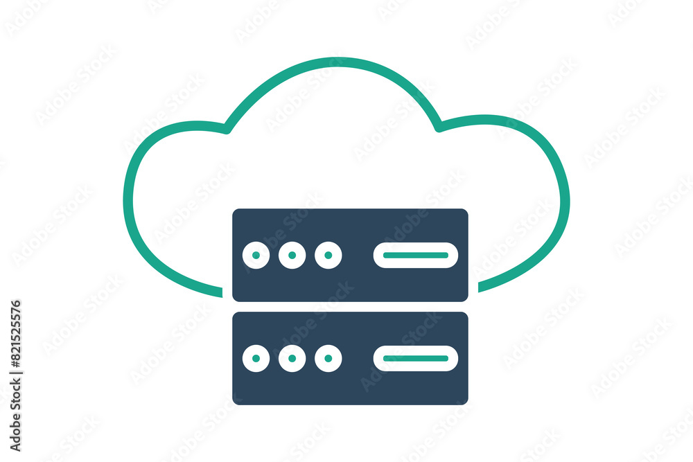 cloud server icon. icon related to information technology. solid icon style. technology element vector illustration cloud server icon. icon related to information technology. solid icon style. technology element vector illustration