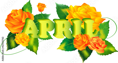 The names of the months with beautiful floral displays.