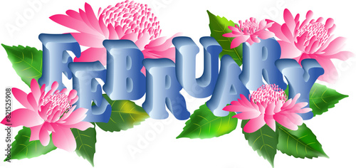 The names of the months with beautiful floral displays.