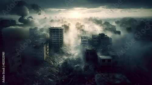 Widespread Destruction in War-Ravaged City photo