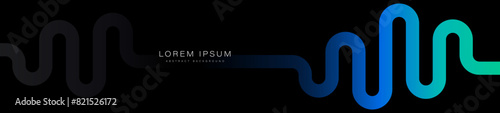 Modern abstract background. Gradient rounded lines. Geometric shape design. Graphic element. Futuristic concept. Horizontal banner template. Suit for business, corporate, presentation, header, website