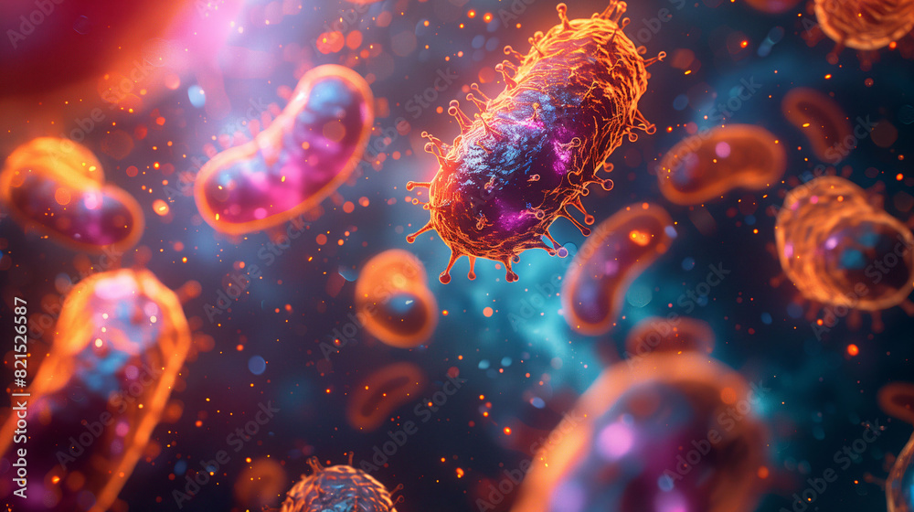 abstract bacteria in various shapes colorful background abstract bacteria in various shapes colorful background