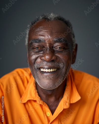 Portrait photo of shy laughing guy, dark-skinned, smiling, laughter, portrait © Ricardo Costa