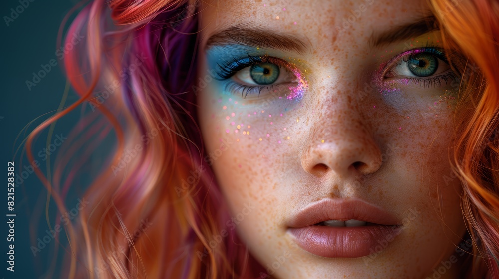LGBTQA+ , LGBT : A close-up photo of a person's hair styled in rainbow colors, expressing individuality through fashion. LGBTQA+ , LGBT : A close-up photo of a person's hair styled in rainbow colors, expressing individuality through fashion.