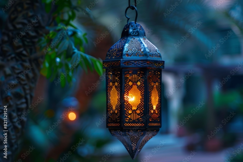 The Muslim feast of the holy month of Ramadan Kareem. Beautiful background with a shining lantern Fanus. Free space for your text. The Muslim feast of the holy month of Ramadan Kareem. Beautiful background with a shining lantern Fanus. Free space for your text.