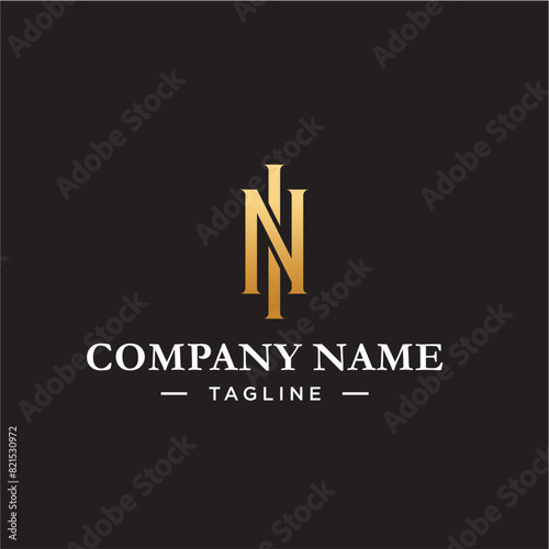 NI letter art fashion logo vector