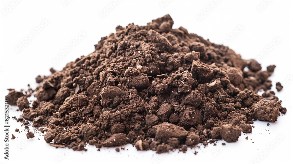 pile of soil isolated on white pile of soil isolated on white