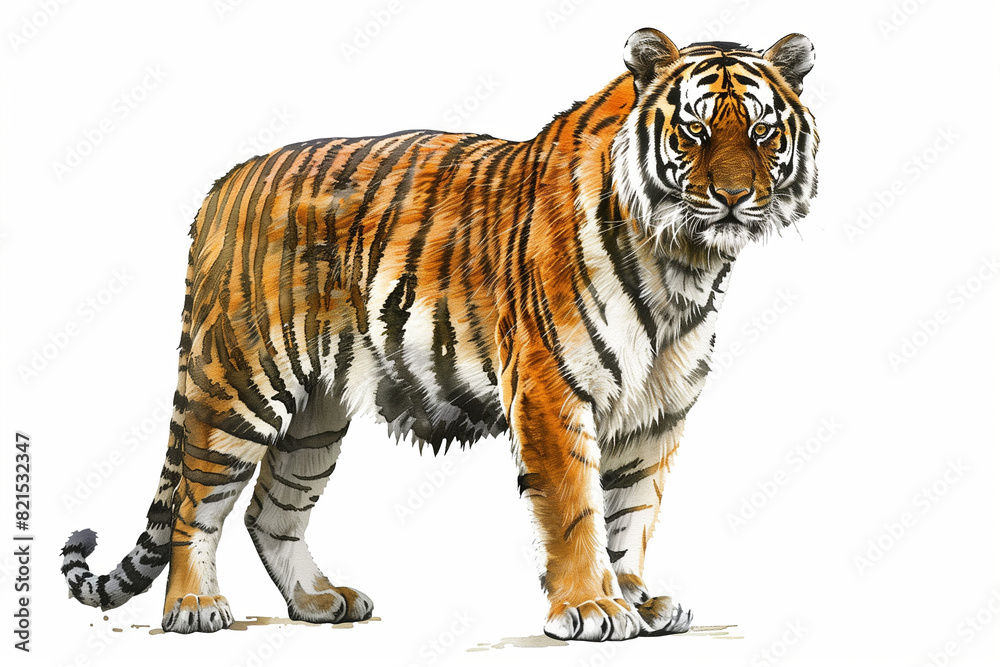 Fototapeta premium tiger vintage drawing illustration artwork