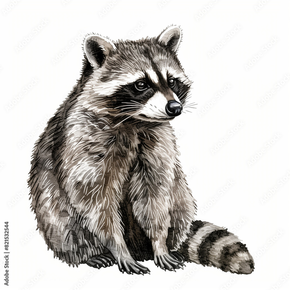 Obraz premium raccoon vintage drawing illustration artwork 