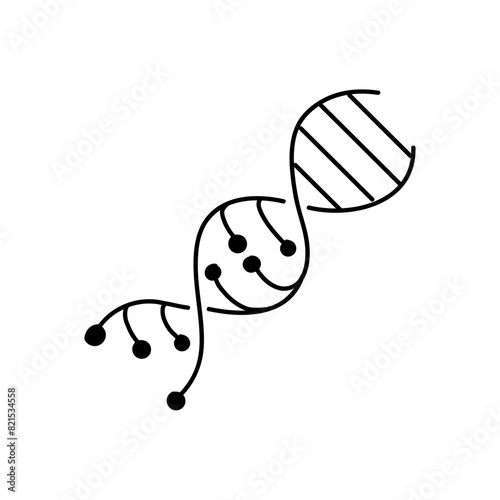 Artificially modified dna strains black hand drawn icon