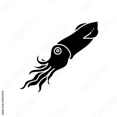 Squid black hand drawn icon