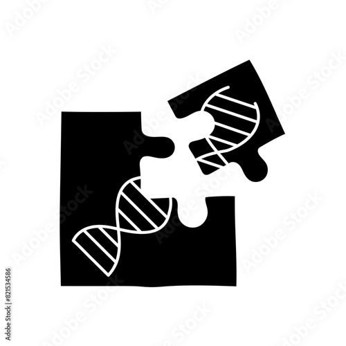 Artificially modified dna strains black hand drawn icon