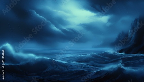 Wallpaper Mural horror black blue sky sea haunted cloud scary ocean depression background mystery gloomy dark theme blur texture Torontodigital.ca