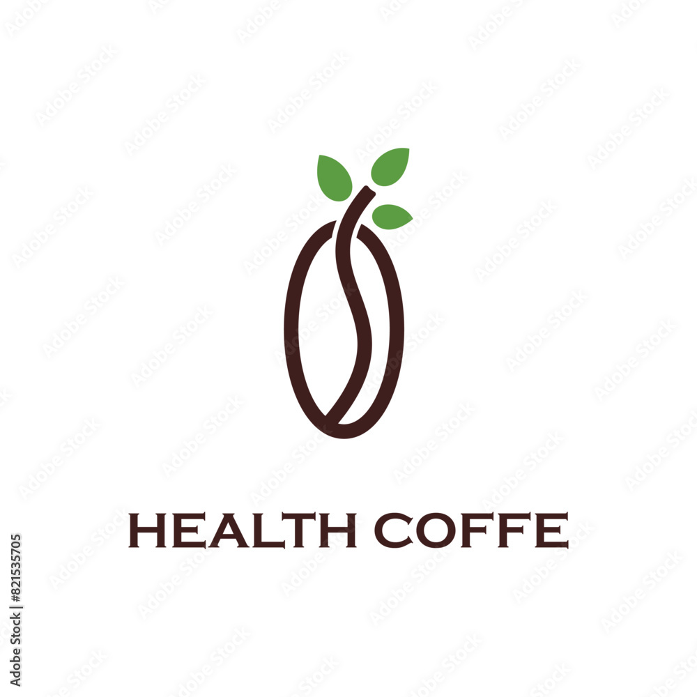 Obraz premium healthy coffee abstract icon logo