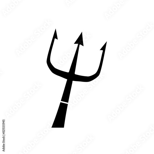 Poseidon trident black hand drawn icon