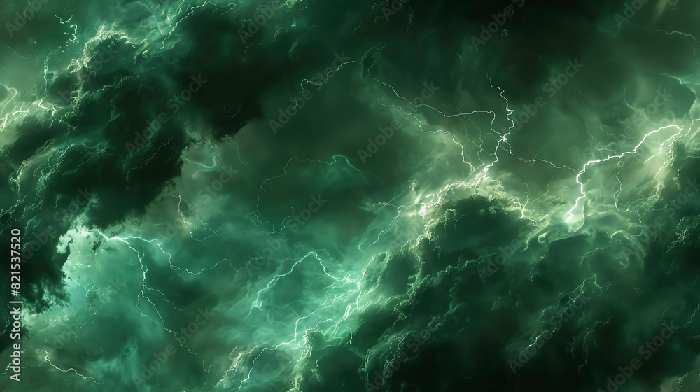 Abstract green clouds with lightning bolts. Abstract green clouds with lightning bolts.