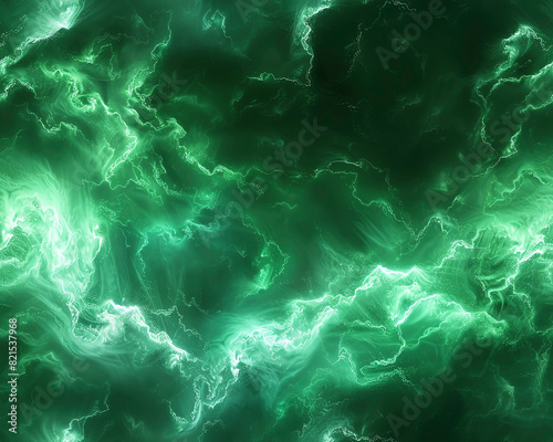 Abstract green swirling energy pattern background.