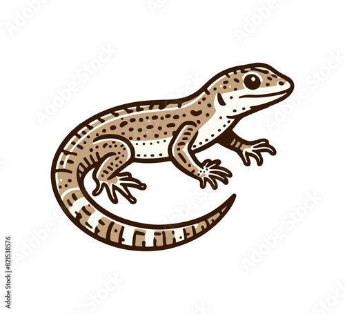  lizard vintage hand drawn vector