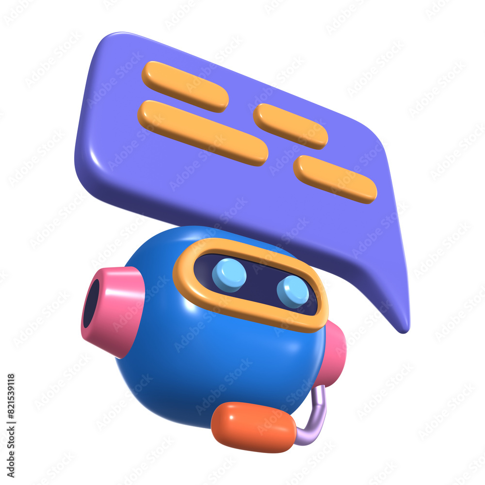 AI Chatbot 3D Illustration Icon