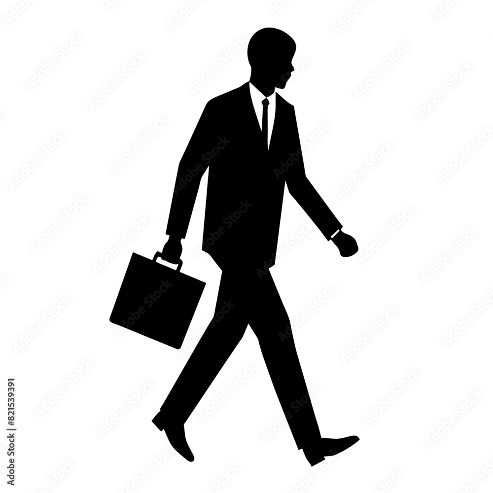 a business man walking fast with briefcase vector silhouette a business man walking fast with briefcase vector silhouette