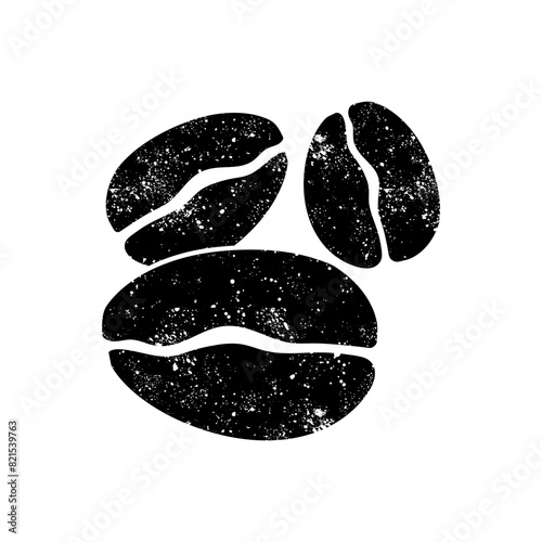 Coffee beans black hand drawn icon in grunge look