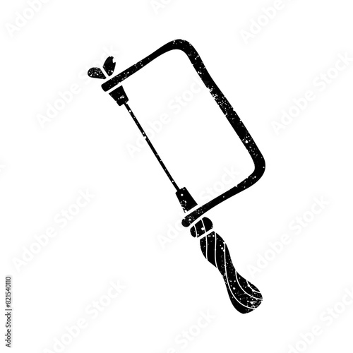 Jeweler adjustable saw black hand drawn icon in grunge look