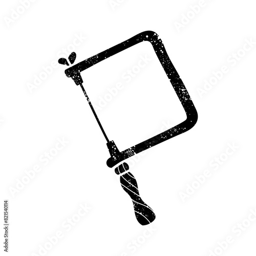 Jeweler adjustable saw black hand drawn icon in grunge look