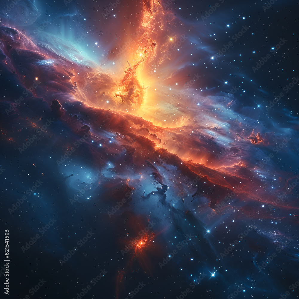 Fototapeta premium fire in the space background