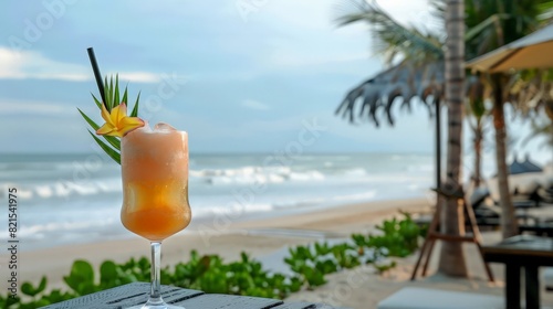 Against the backdrop of crashing waves and swaying palm trees  cocktails on the beach offer a refreshing escape from the heat  their icy coolness tantalizing the senses with every delicious flavor.