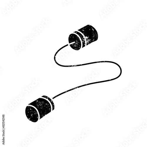 Communication intercepting black hand drawn icon in grunge look
