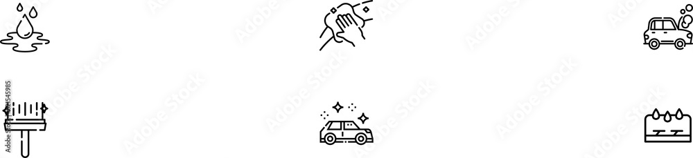 Full service and excellent quality mobile car wash companies chains black emblems labels collection isolated vector illustration Full service and excellent quality mobile car wash companies chains black emblems labels collection isolated vector illustration