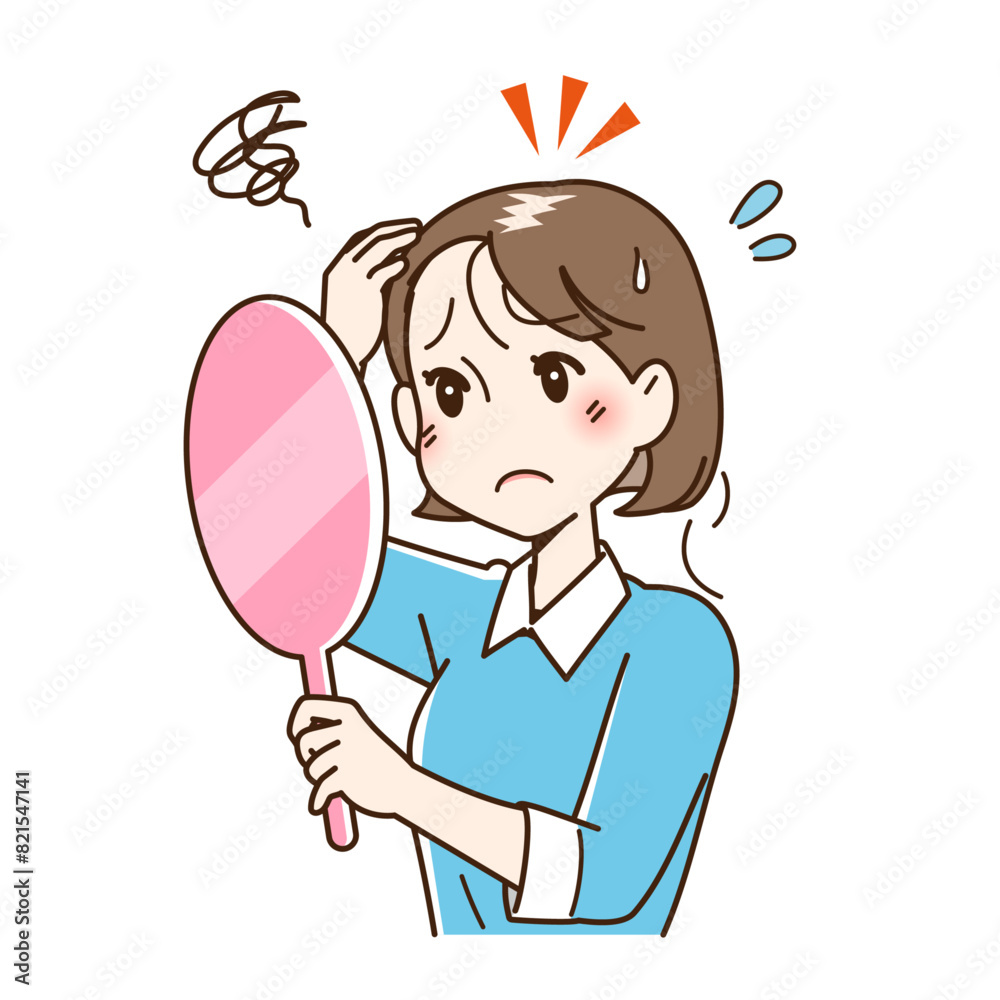 抜け毛、薄毛で悩む女性