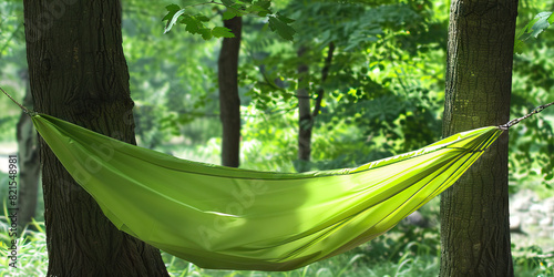 Lime Swing Hammock: This vibrant lime green hammock, gracefully swaying between two trees, beckons you to take a refreshing nap or simply unwind.