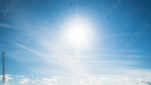 Soft sunlight in morning with group white cloudy and clear sky background
