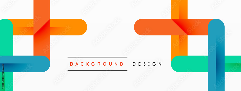 Obraz premium Colorful lines with shadows. Geometric background design. Vector Illustration For Wallpaper, Banner, Background, Card, Book Illustration, landing page