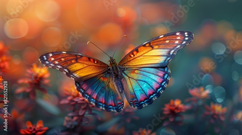 An artistic representation of a pride flag morphing into a butterfly, symbolizing transformation and freedom, with a colorful gradient backgroundGenerative AI