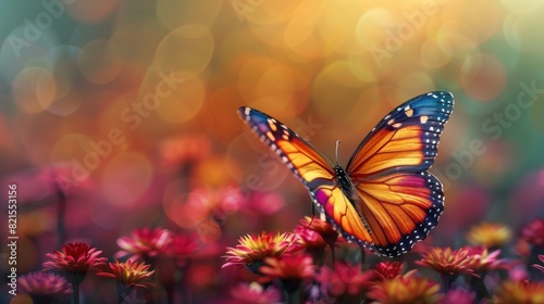 An artistic representation of a pride flag morphing into a butterfly, symbolizing transformation and freedom, with a colorful gradient backgroundGenerative AI