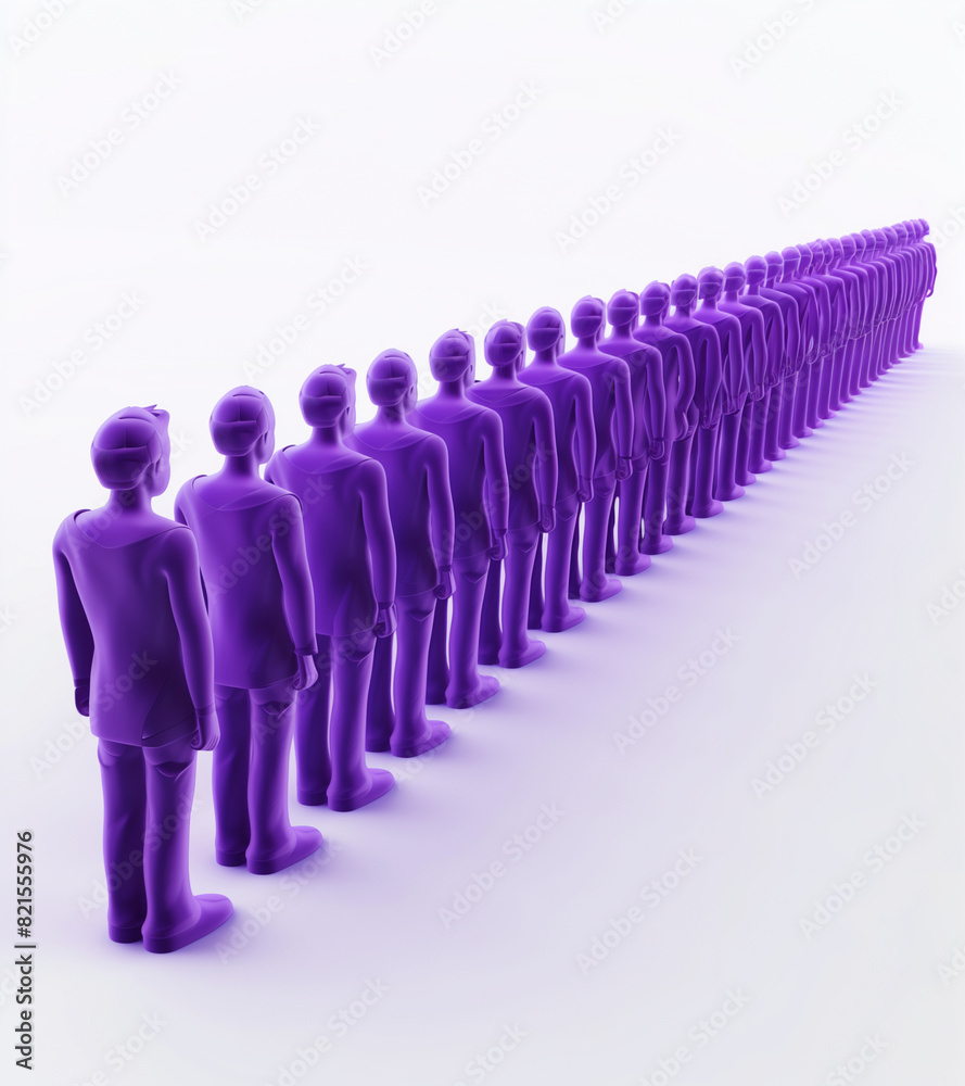 Team of people standing in a row, representing leadership an Team of people standing in a row, representing leadership an