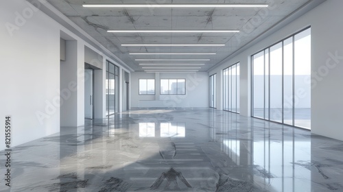 wallpaper of a office with white walls and grey with a interior of an empty space