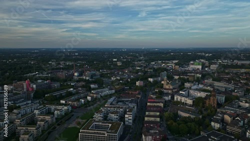 Wallpaper Mural Aerial drone view of Essen city center, also known as Essen-Stadtkern, in Germany at sunset.  Torontodigital.ca