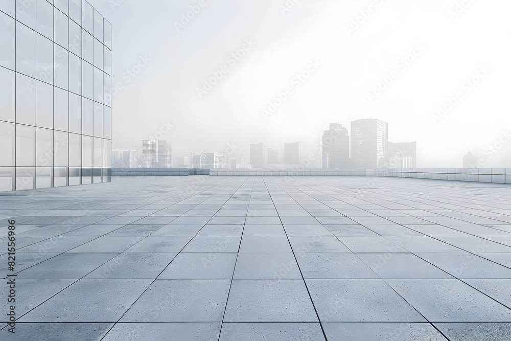 Fototapeta premium Expansive Urban Landscape with Sleek Architectural Backdrop