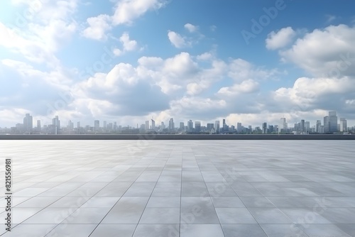 Expansive Urban Landscape with Towering Skyscrapers and Tranquil Sky Panorama