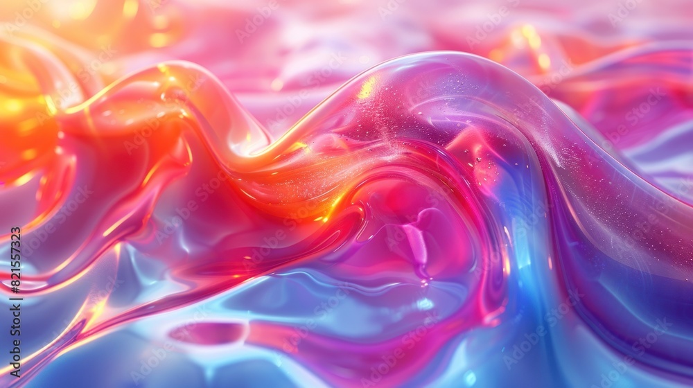 Abstract liquid rainbow waves background