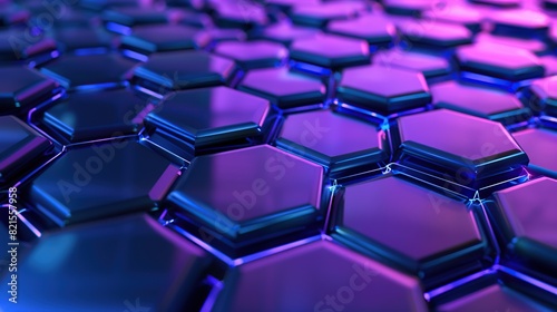 Abstract background with a bright purple hexagon pattern