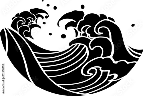 波の円フレーム装飾